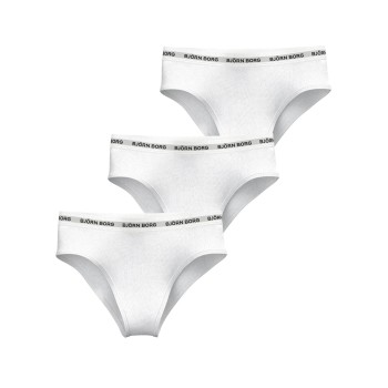 Björn Borg Trusser 3P Logo High Waist Brief Hvid bomuld X-Small Dame