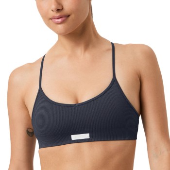 Björn Borg BH Studio Seamless Ribbed Strap Bra Marineblå polyamid Medium Dame