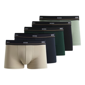 BOSS 5P Essential Trunk Sort m Beige bomuld Small Herre