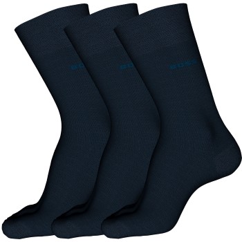BOSS Strømper 3P RS Finest Soft Cotton Sock Blå Str 43/46 Herre
