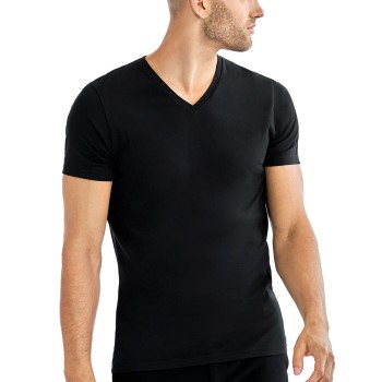 Bread & Boxers Bread and Boxers Cotton Stretch V-Neck T-shirt 2P Sort økologisk bomuld Medium Herre
