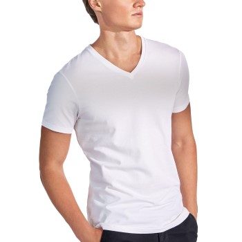 Bread & Boxers Bread and Boxers Cotton Stretch V-Neck T-shirt 2P Hvid økologisk bomuld Medium Herre