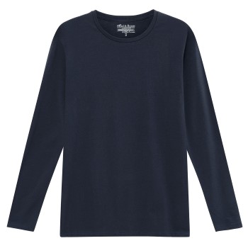 Bread & Boxers Bread and Boxers Long Sleeve Crew Neck Marineblå økologisk bomuld Large Herre