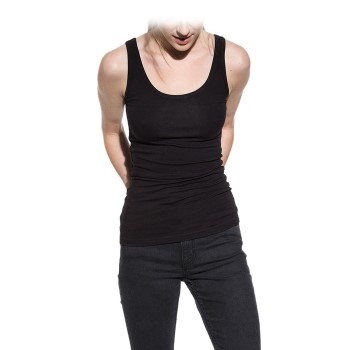 Bread & Boxers Bread and Boxers Tank Woman Sort økologisk bomuld Large Dame