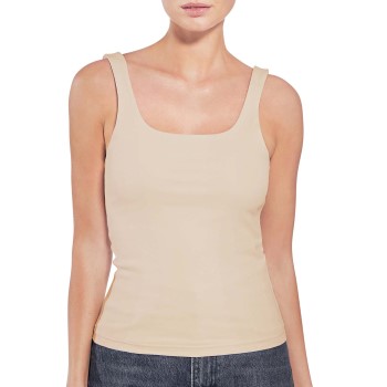 Bread & Boxers Bread and Boxers Women Tank Top With Scoop Back Beige økologisk bomuld X-Small Dame