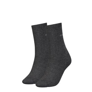 Calvin Klein Legwear Calvin Klein Strømper 2P Annika Flat Knit Sock Mørkgrå  Strl 37/41 Dame