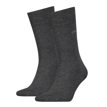 Calvin Klein Strømper 2P Carter Casual Flat Knit Sock Mørkgrå  Str 43/46 Herre