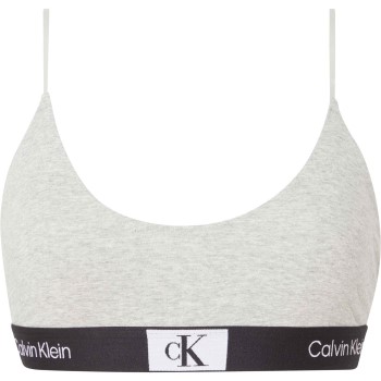 Calvin Klein BH CK96 Unlined Bralette Lysegrå bomuld X-Large Dame