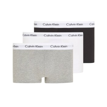 Calvin Klein 3P Cotton Stretch Low Rise Trunks Hvid/Grå bomuld Large Herre
