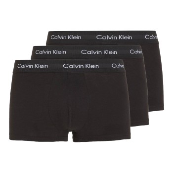Calvin Klein 3P Cotton Stretch Low Rise Trunks Sort 992 bomuld Small Herre