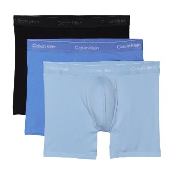 Calvin Klein 3P Icon Cotton Boxer Briefs Sort/Blå bomuld Large Herre