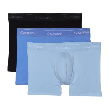 Calvin Klein 3P Icon Cotton Trunks Sort/Blå bomuld Medium Herre