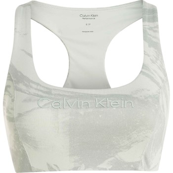 Calvin Klein BH Sport Medium Support Printed Bra Lysegrøn Small Dame