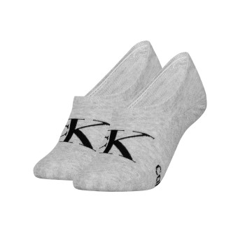 Calvin Klein Strømper 2P Women Monogram Footie Socks Grå Str 35/38 Dame