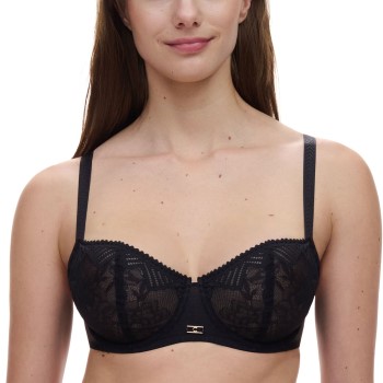 Chantelle BH Origins Lace Unlined Demi Bra Sort nylon C 70 Dame