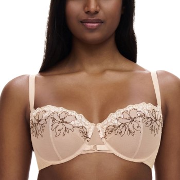 Chantelle BH Pulp Underwired Half Cup Bra Sort m Beige nylon C 70 Dame