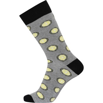 Claudio Strømper 3P Patterned Cotton Socks Grå/Gul Str 40/47 Herre