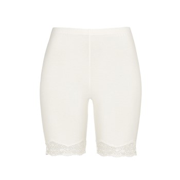Damella Bamboo Lace Shorts Hvid uld Medium Dame