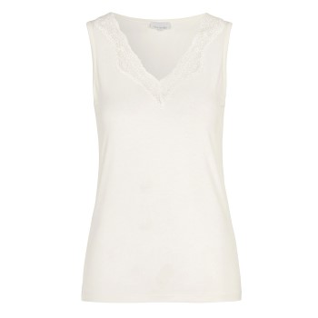 Damella Bamboo Lace Tank Top Hvid Bambus X-Large Dame