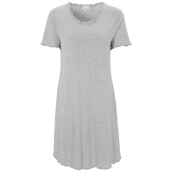 Damella Bamboo Plain Short Sleeve Nightdress Lysegrå Bambus X-Large Dame