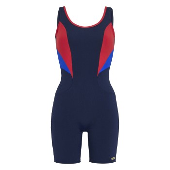 Damella Cindy Chlorine Resistant Long Leg Swimsuit Marine/Rød polyamid 48 Dame