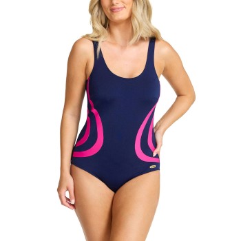 Damella Gloria Basic Chlorine Resistant Swimsuit Blå/Rosa polyester 42 Dame