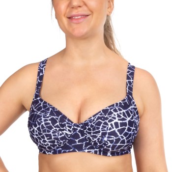 Damella Sophia Navy Crackle Underwire Bikini Bra Marine mønster polyester F 44 Dame