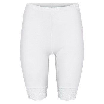 Decoy Mid-length Capri Leggings With Lace Hvid økologisk bomuld Medium Dame