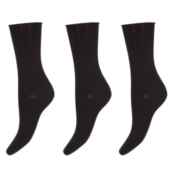 Decoy Strømper 3P Thin Comfort Top Socks Sort Strl 37/41 Dame