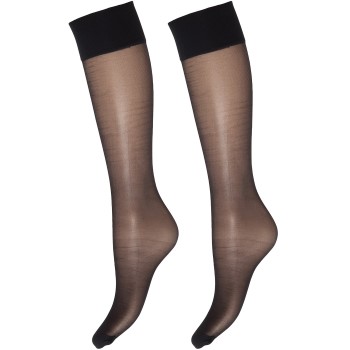 Decoy Deocy Silk Look 20d Kneehighs Strømpebukser 2P Sort polyamid One Size Dame