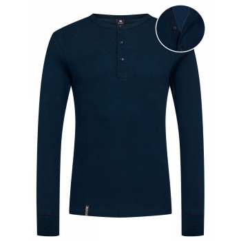 Dovre Organic Cotton Grand Dad Rib Shirt Marineblå økologisk bomuld XX-Large Herre