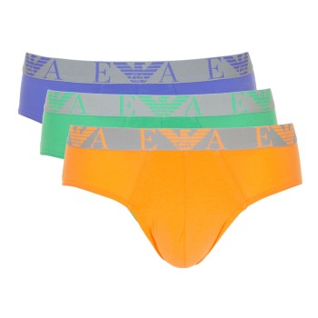 Emporio Armani 3P Colored Basic Pure Cotton Briefs Flerfarvet bomuld Large Herre