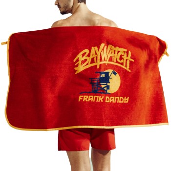 Se Frank Dandy Baywatch Beach Towel Rød bomuld One Size ved Timarco