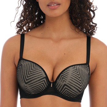 Freya BH Tailored Uw Moulded Plunge T-Shirt Bra Sort E 75 Dame