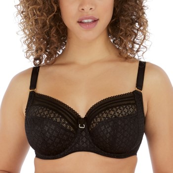 Freya BH Viva Underwire Side Support Lace Bra Sort polyamid I 60 Dame