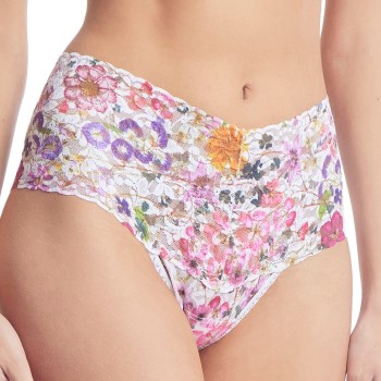 Hanky Panky Trusser 3P Signature Lace Print Retro Thong Hvid m Blomste nylon One Size Dame