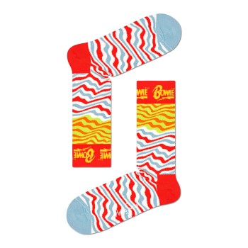 Happy socks Strømper 3P David Bowie Sock Rød Mønster  bomuld Str 36/40