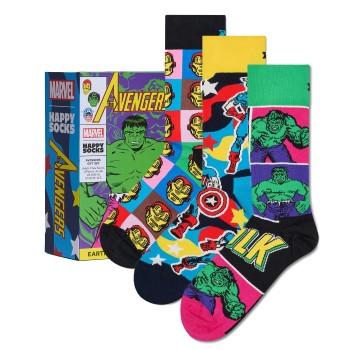 Se Happy socks Strømper 3P Marvel Avengers Gift Set Flerfarvet bomuld Str 36/40 ved Timarco