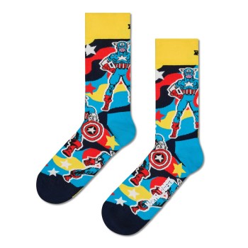 Happy socks Strømper Marvel Captain America Sock Blå bomuld Str 41/46
