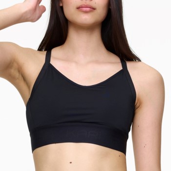 Kari Traa BH Fröya Wool Sports Bra Sort polyester Medium Dame