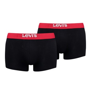 Levis 2P Base Trunk Sort/Rød bomuld Medium Herre