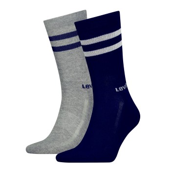 Levis Strømper 2P Regular Cut Stripe Socks Marineblå/Grå Str 35/38