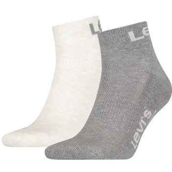 Levis Strømper 2P Sport Logo Mid Cut Sock Hvid/Grå Str 43/46