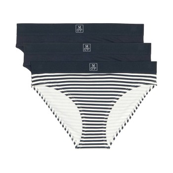 Marc O'Polo Marc O Polo Bottom Briefs Trusser 3P Hvid/Marine bomuld Large Dame