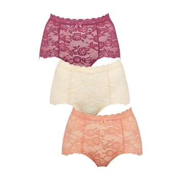 Missya Trusser 3P Lace Maxi Rosa/Lilla Small Dame