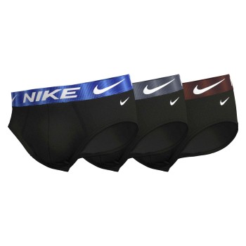 Nike 6P Dri-Fit Essential Micro Hip Brief Sort/Vinrød bomuld Large Herre