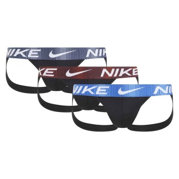 Nike 3P Dri-Fit Essential Micro Jockstrap Sort/Blå polyamid X-Large Herre