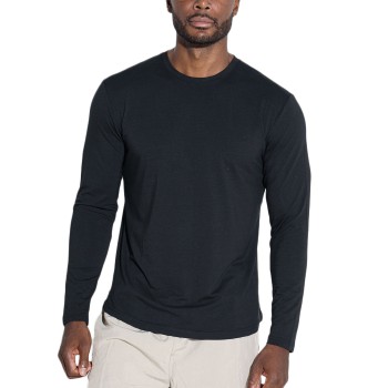 Panos Emporio Bamboo Crew Longsleve Tee Sort Small Herre