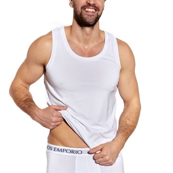 Panos Emporio Bamboo Tank Top Hvid X-Large Herre