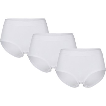 Pierre Robert Trusser 3P Cotton High Waist Brief Hvid bomuld Large Dame
